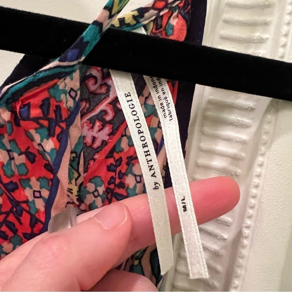 Anthropologie Ella Halter Tunic Dress Floral Multicolor size M/L - Picture 6 of 8